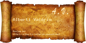 Alberti Valéria névjegykártya